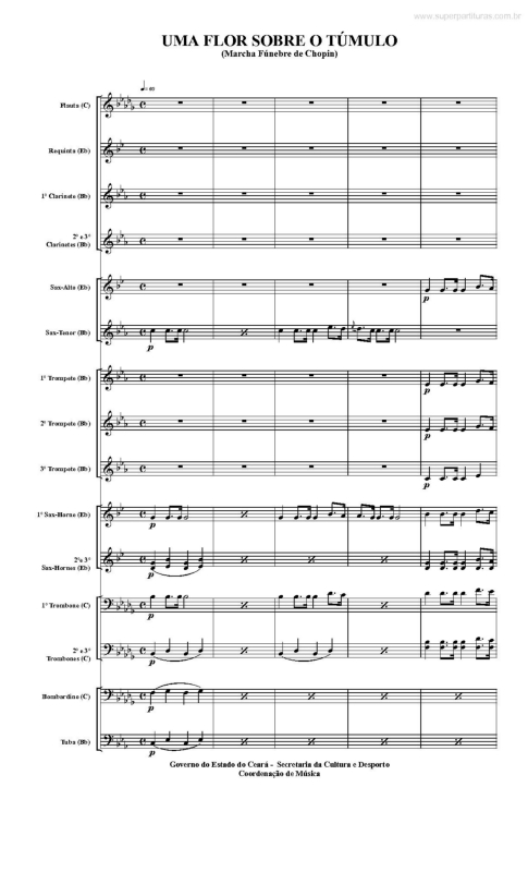 Partitura da música Uma Flor Sobre o Túmulo