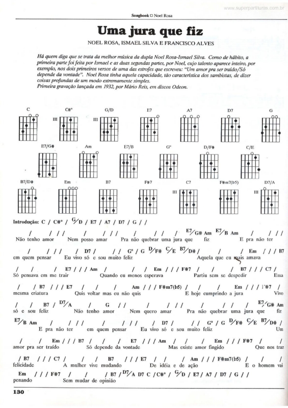 Partitura da música Uma Jura que Fiz