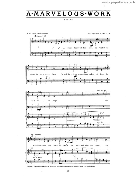 Partitura da música Uma Obra Maravilhosa