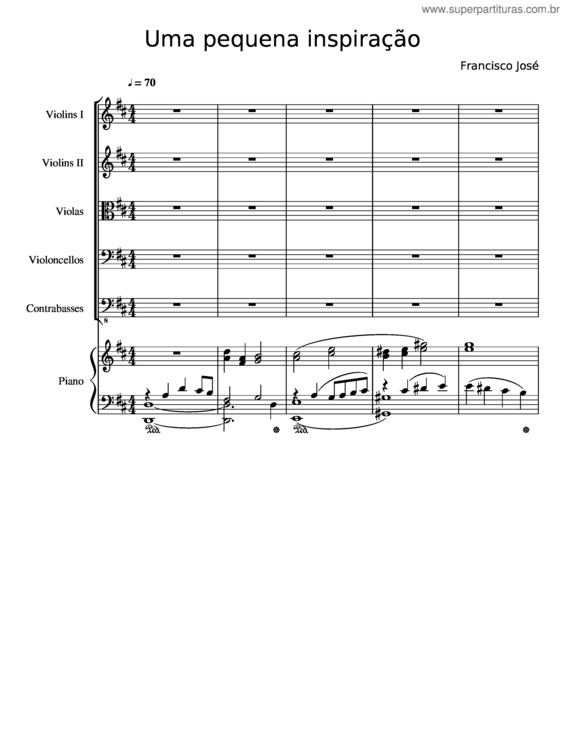 Partitura da música Uma Pequena Inspiração Piano