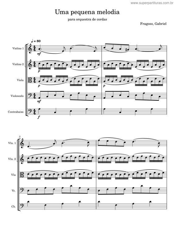 Partitura da música Uma Pequena Melodia