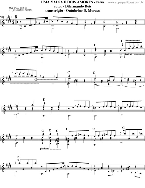 Partitura da música Uma Valsa E Dois Amores v.4