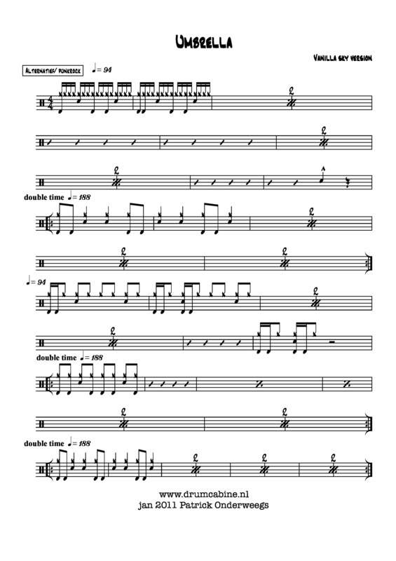 Partitura da música Umbrella v.5