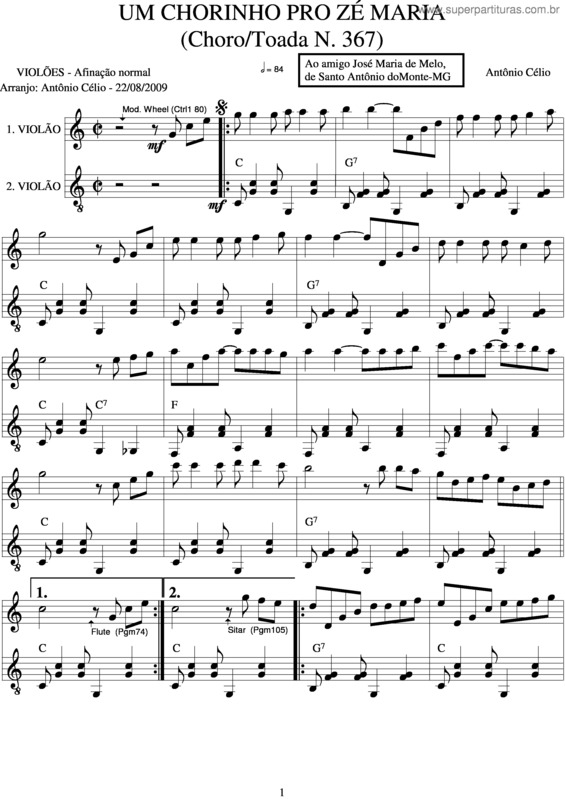 Partitura da música Umchorinhoprozémarian