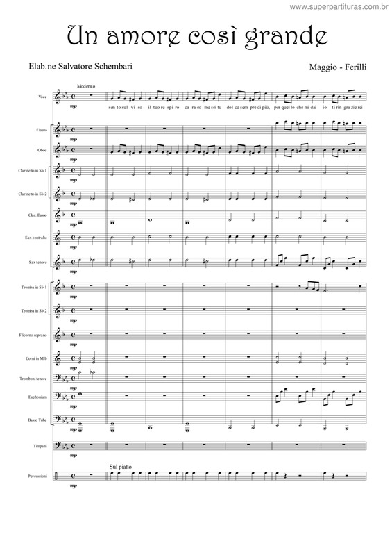 Partitura da música Un Amore Cosi Grande v.4