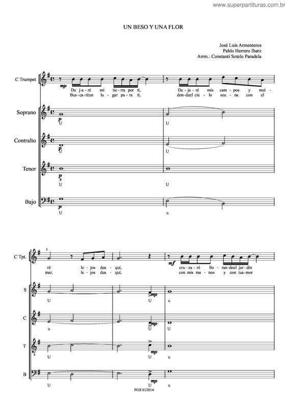 Partitura da música Un Beso Y Una Flor v.2