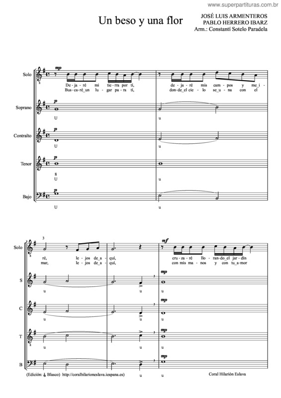 Partitura da música Un Beso Y Una Flor v.4