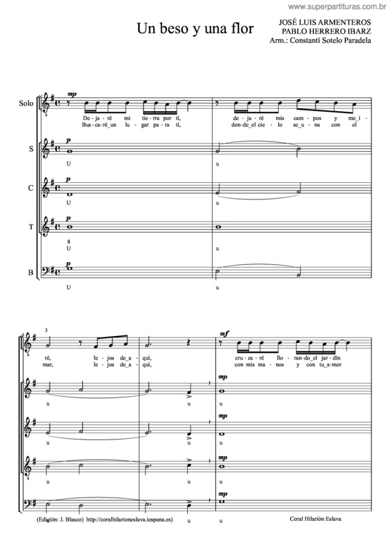 Partitura da música Un Beso Y Una Flor v.5