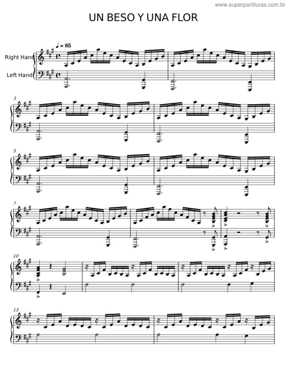 Partitura da música Un Beso Y Una Flor v.6