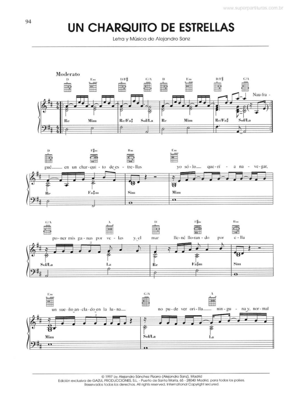 Partitura da música Un Charquito de Estrellas