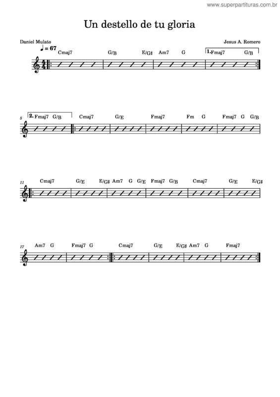 Partitura da música Un Destello De Tu Gloria – Jesús Adrián Romero Un Destello De Tu Gloria