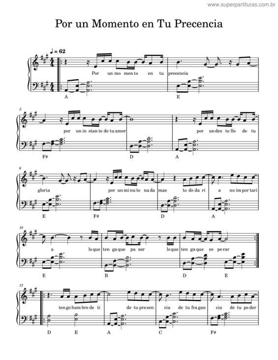 Partitura da música Un Destello De Tu Gloria – Jesús Adrián Romero