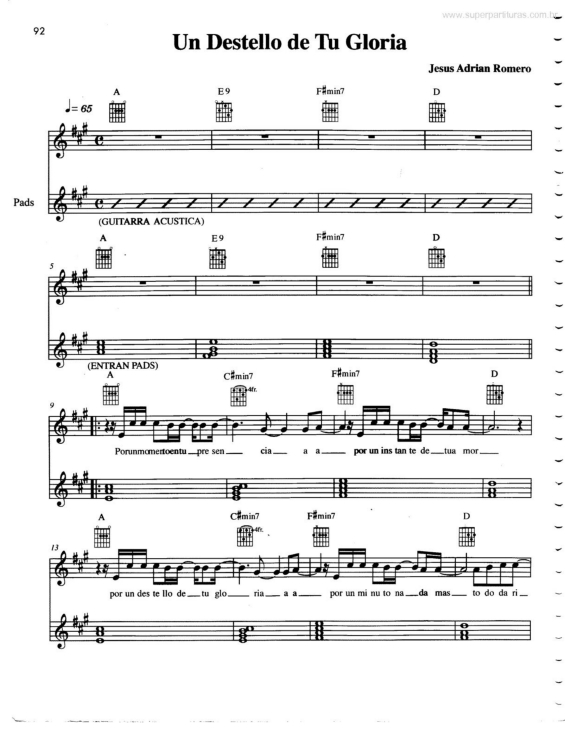 Partitura da música Un Destello de Tu Gloria