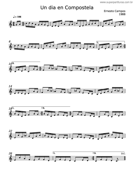 Partitura da música Un Dia En Compostela