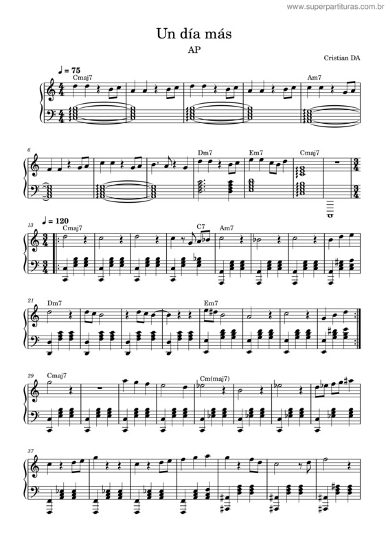 Partitura da música Un Día Más