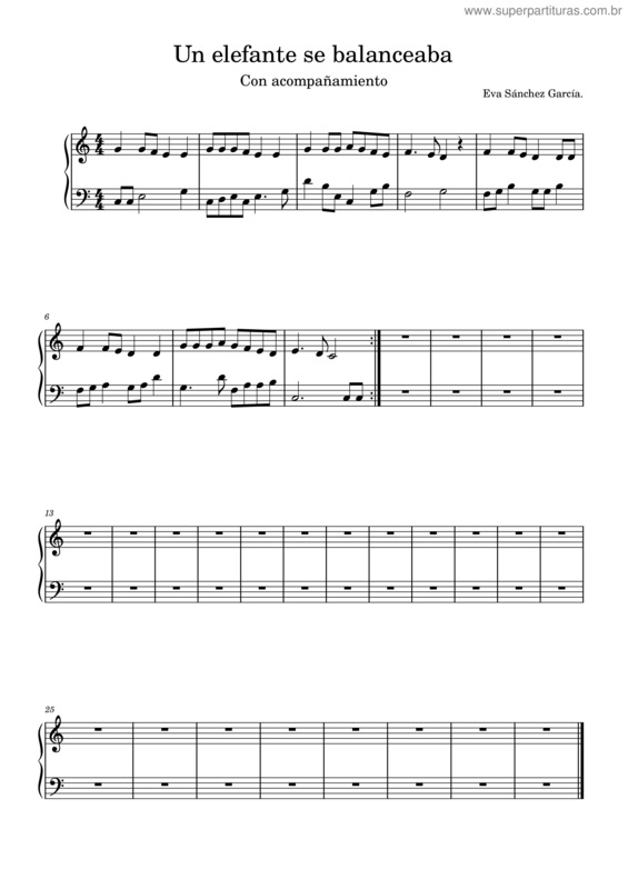 Partitura da música Un Elefante Se Balanceaba – Popular Song Inspirado En: Un Elefante Se Balanceaba