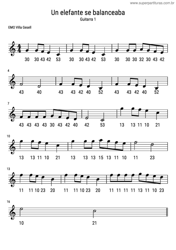 Partitura da música Un Elefante Se Balanceaba v.5