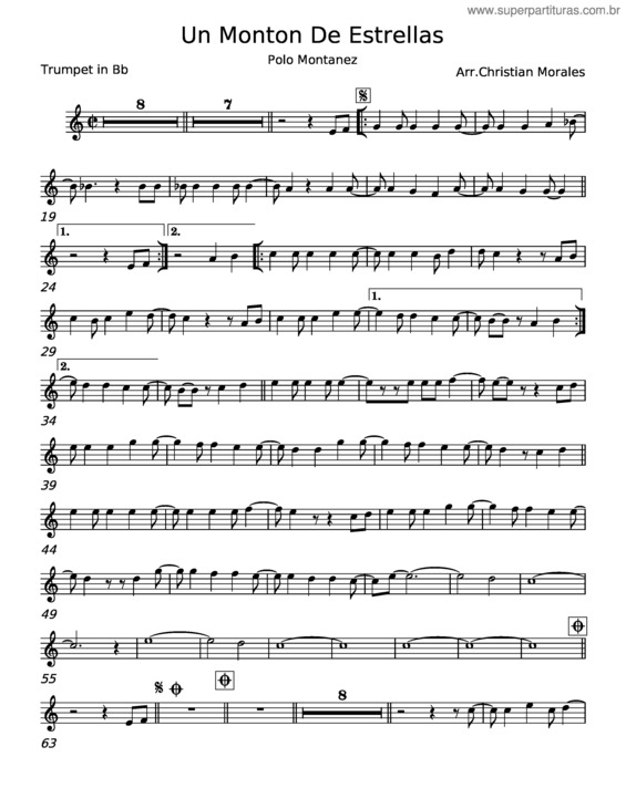Partitura da música Un Montón De Estrellas – Polo Montañez