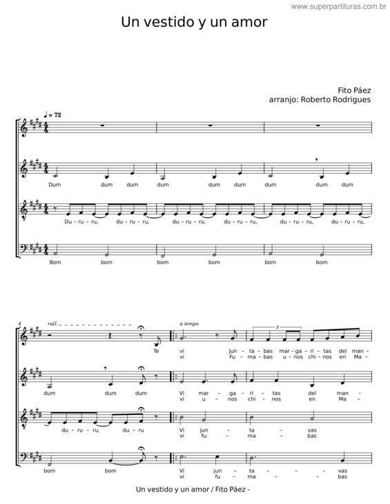 Partitura da música Un Vestido Y Un Amor – Fito Páez v.5