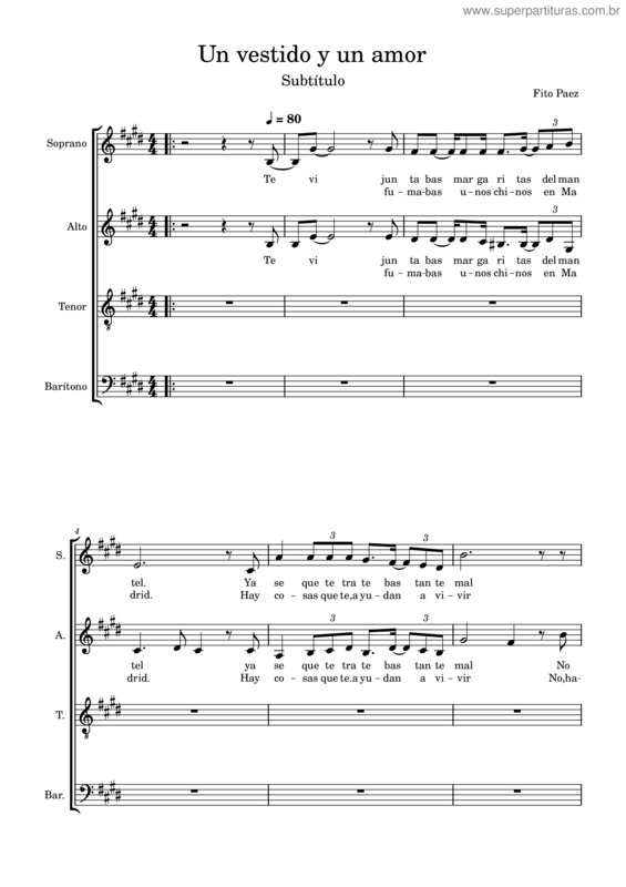 Partitura da música Un Vestido Y Un Amor – Fito Páez v.7