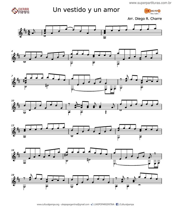 Partitura da música Un Vestido Y Un Amor – Fito Páez