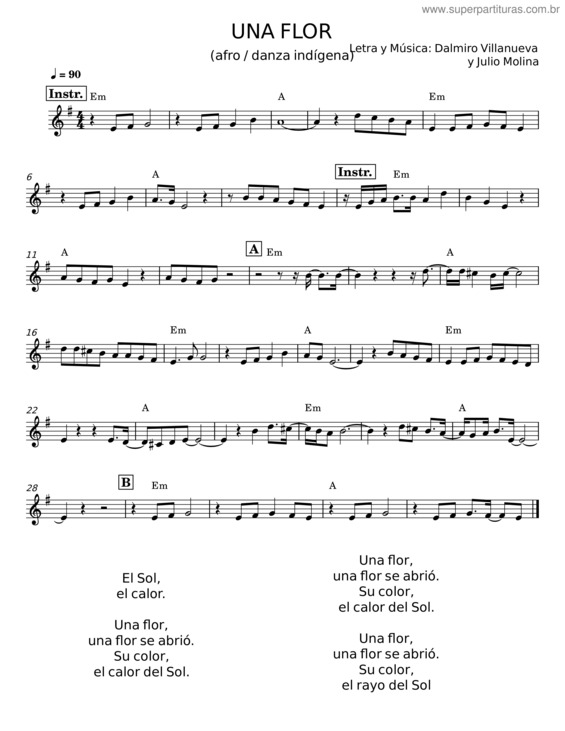 Partitura da música Una Flor v.3