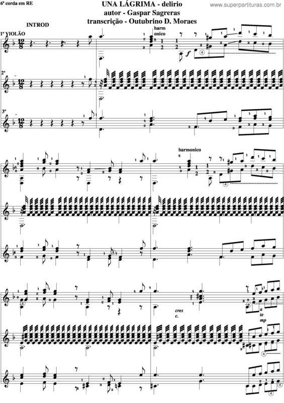 Partitura da música Una Lágrima v.3