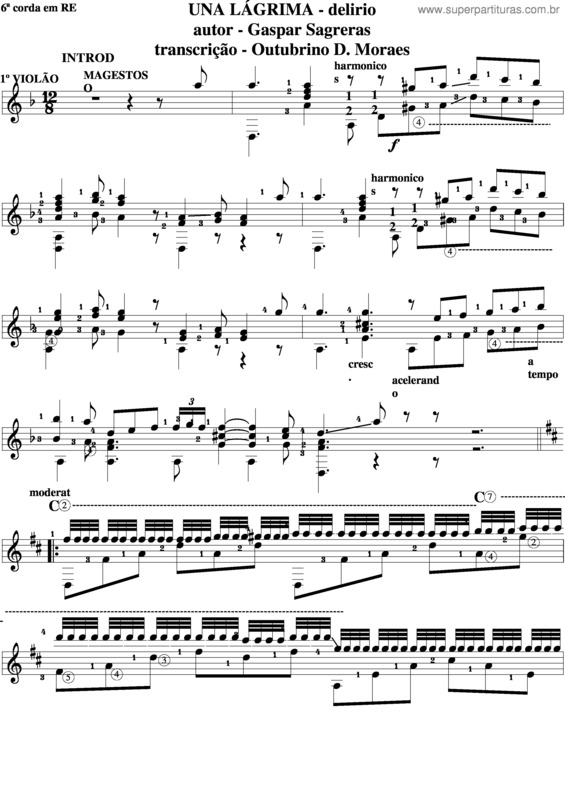 Partitura da música Una Lágrima v.4