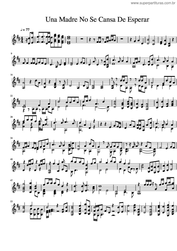 Partitura da música Una Madre No Se Cansa De Esperar