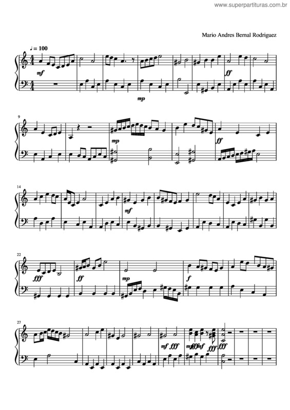 Partitura da música Una Pequeña Pieza De Practica