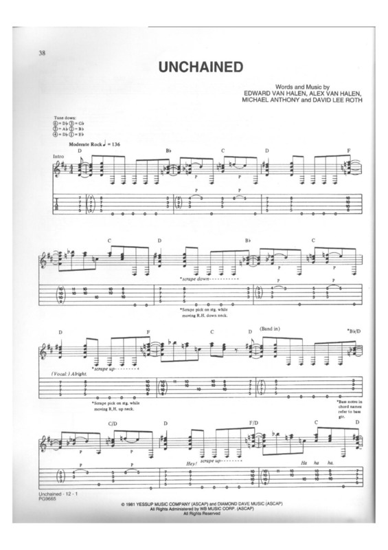 Super Partituras - Unchained (Van Halen), Com Cifra