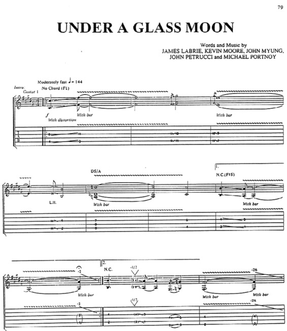Partitura da música Under A Glass Moon