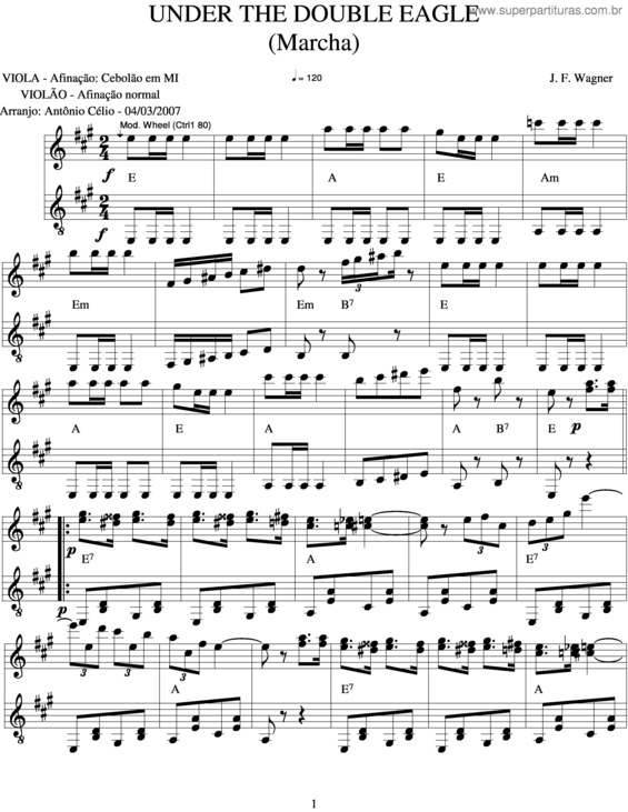 Partitura da música Under The Double Eagle