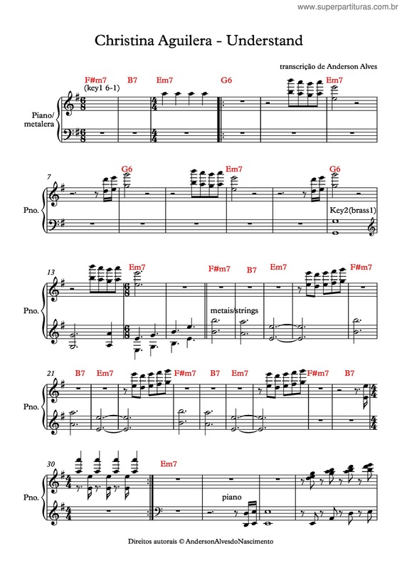 Partitura da música Understand