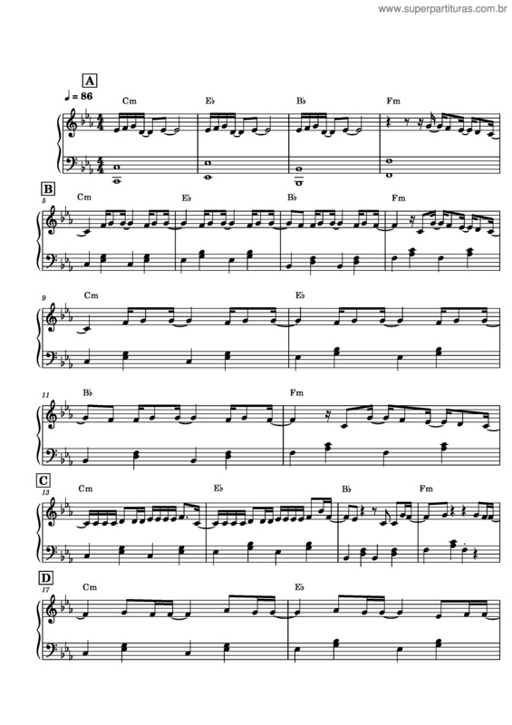 Partitura da música Unforgettable Nico Santos Piano
