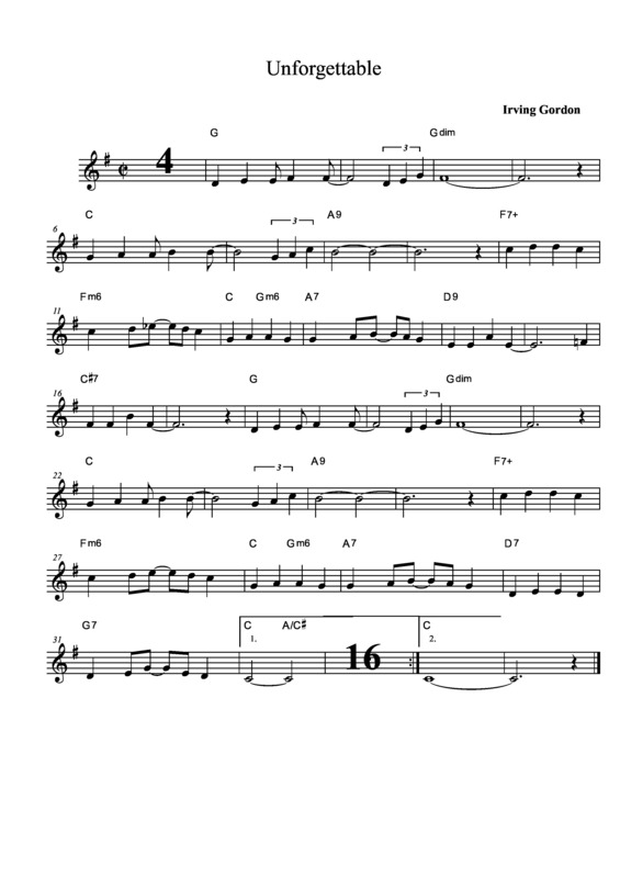 Partitura da música Unforgettable v.5