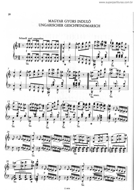 Partitura da música Ungarischer Geschwindmarsch