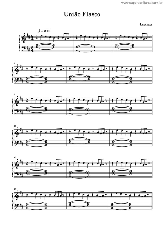 Partitura da música União Flasco – Luckhaos