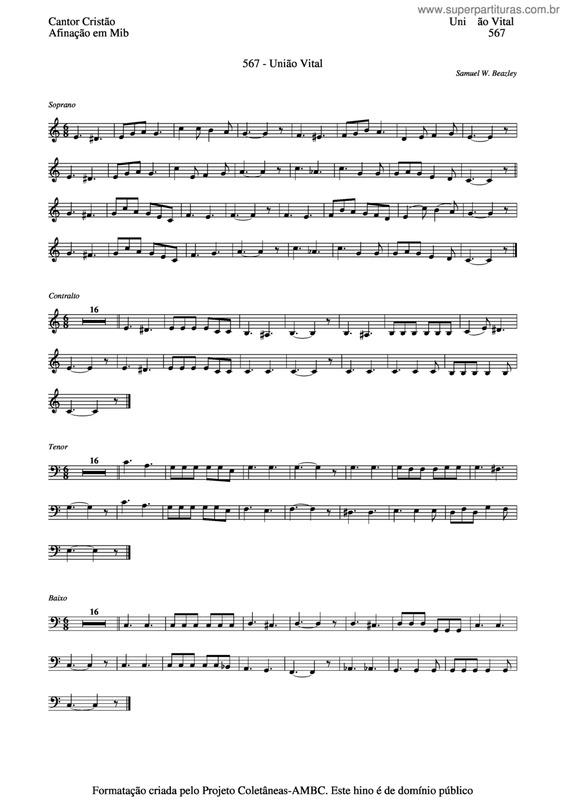 Partitura da música União Vital v.4