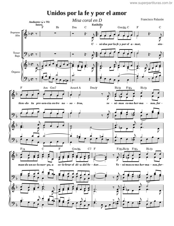 Partitura da música Unidos En La Fe Por El Amor