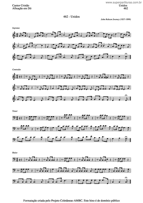 Partitura da música Unidos v.2