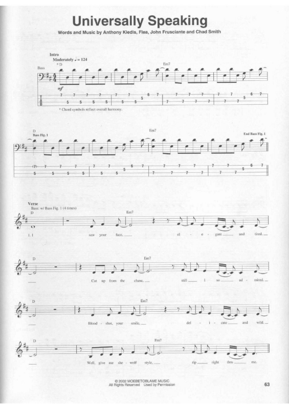 Partitura da música Universally Speaking