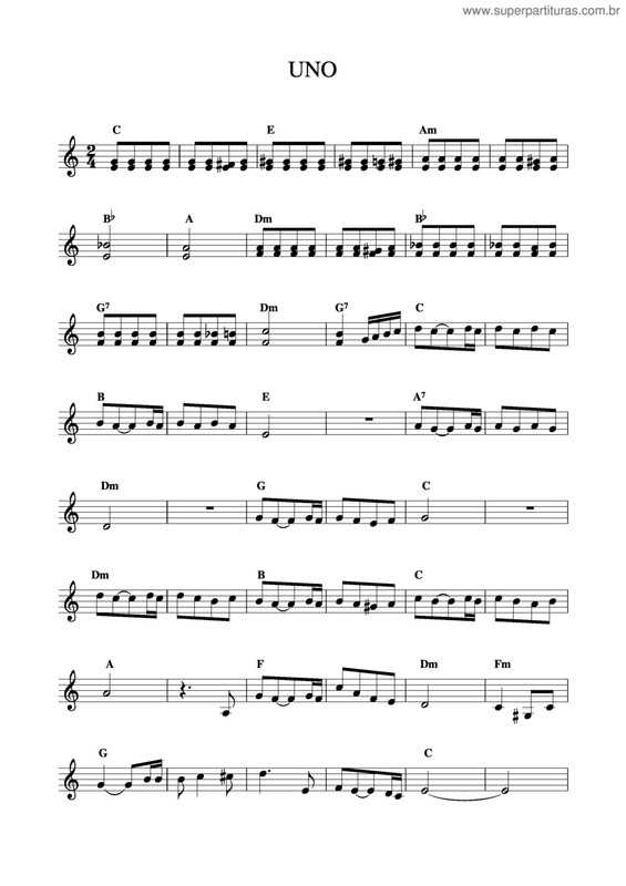 Partitura da música Uno v.5