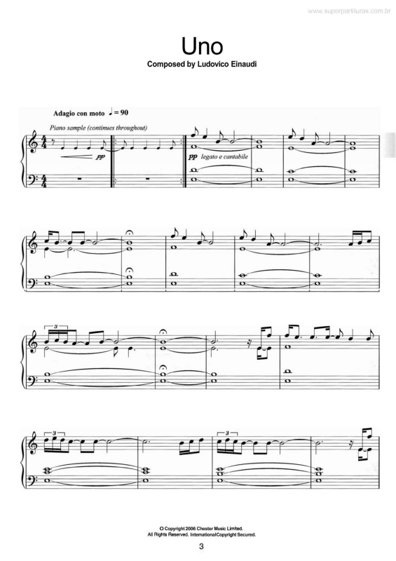 Partitura da música Uno