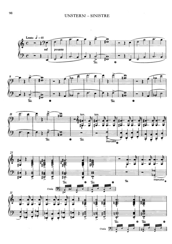 Partitura da música Unstern S.208