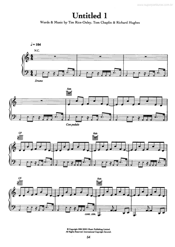 Partitura da música Untitled 1