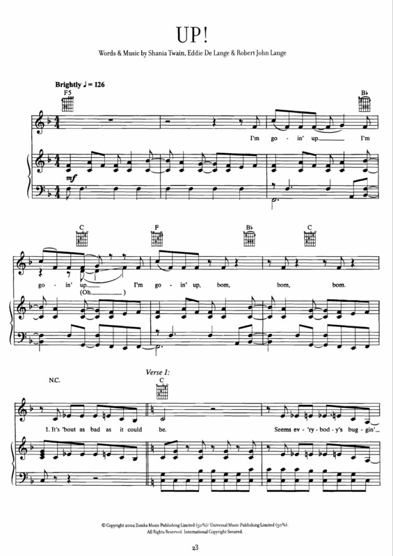 Partitura da música Up