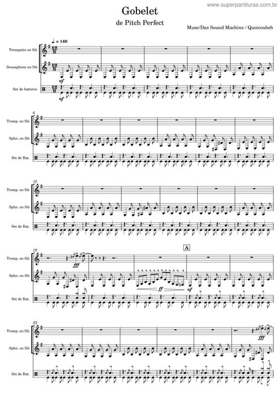 Partitura da música Uprising Tsunami – Trompettes