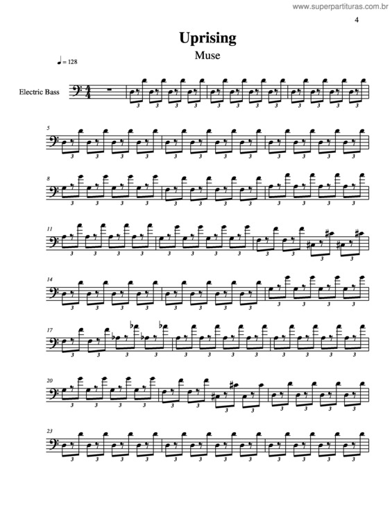 Partitura da música Uprising