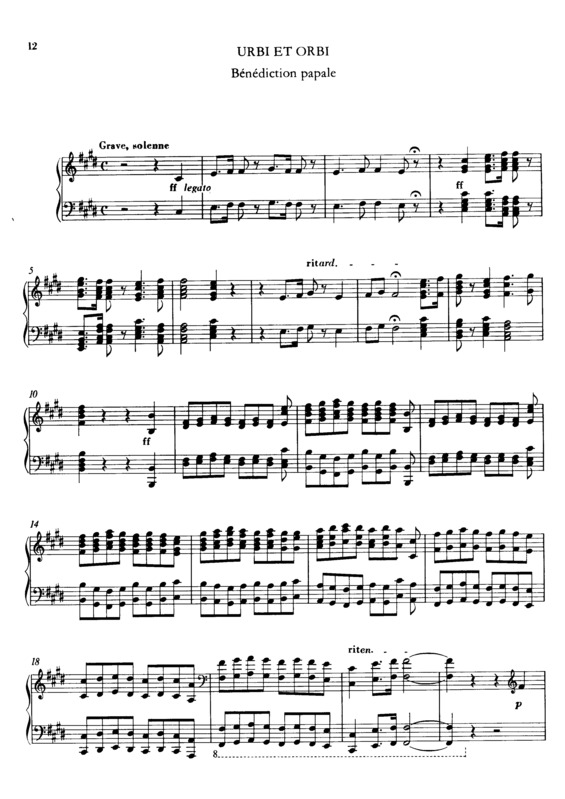 Partitura da música Urbi Et Orbi S.184